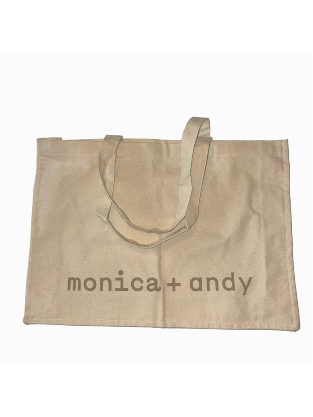 Monica + Andy Beige Canvas Tote Bag One Size